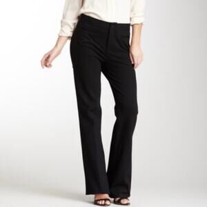 NYDJ Sz 14 Petite Ab Technology Black Ponte Knit Slim Bootcut Tousers Pants